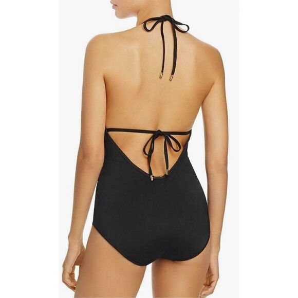 New. Laundry by Shelli Segal Black plunge swimsuit. Small. Retails $149 - Picture 3 of 10